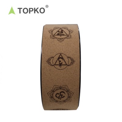 TOPKO high quality training non-slip cork yoga wheel